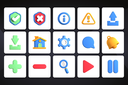 3D User Interface Icons