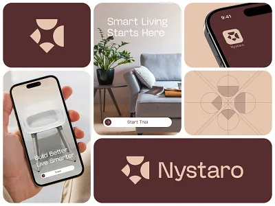 Nystaro Logo & Branding – Modern Brand Identity Design brand identity branding clean design corporate branding creative branding elegant logo logo logo design minimal logo modern branding premium brand scalable logo startup branding typography visual identity