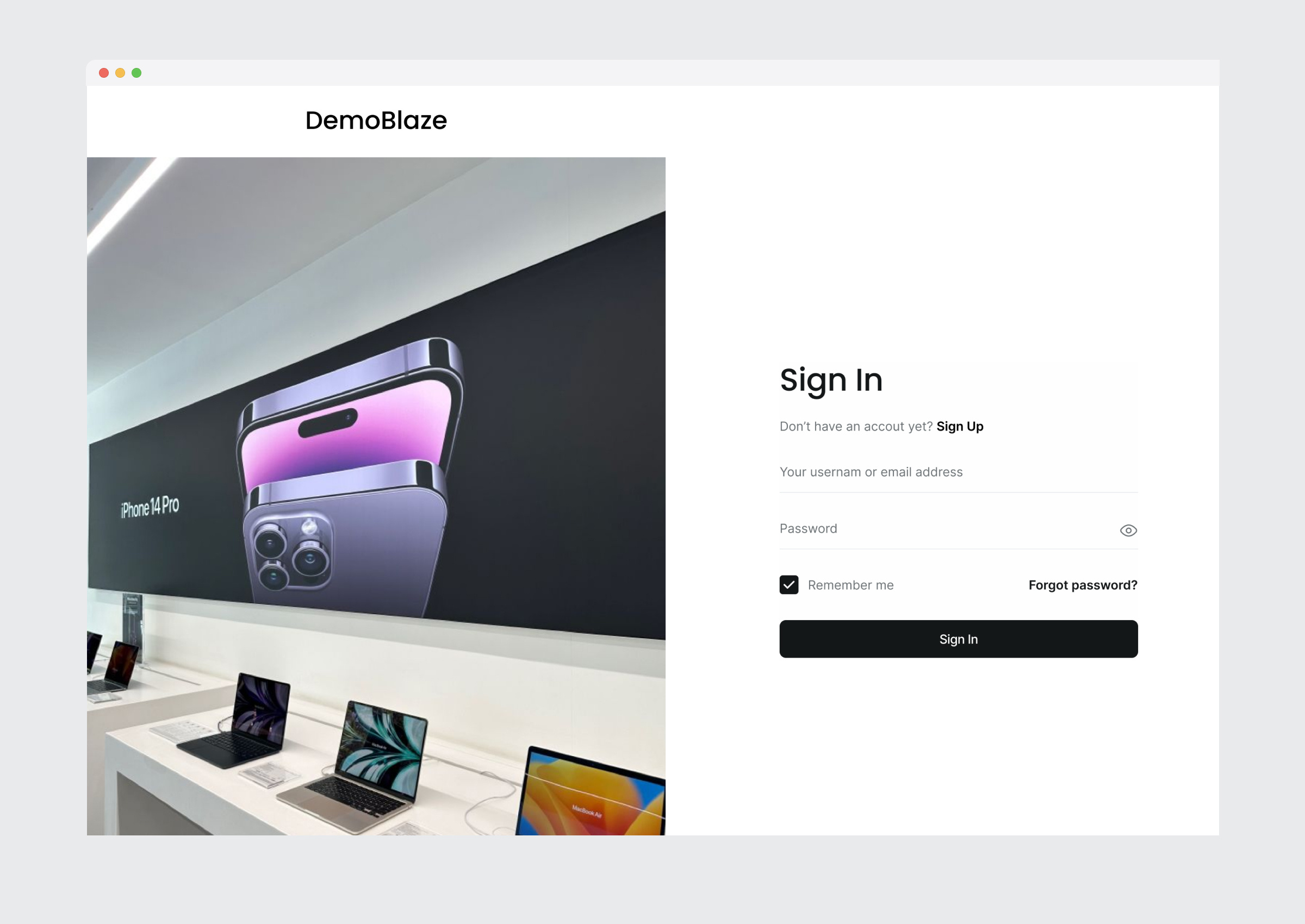 Demoblaze Redesign: Seamless Authentication