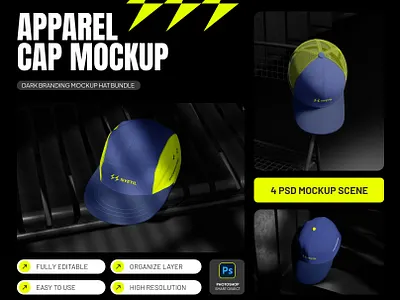 Apparel Cap Mockup - Branding Mockup 3d branding graphic design logo mockup product design