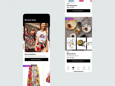 Saks iOS App buy clothes commerce fashion flat ios iphone minimal mobile native photo purchase saks shopping ui ux