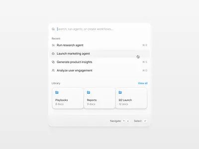 Command Menu – CMD+K cmd command menu command palette dashboard design product saas ui ux