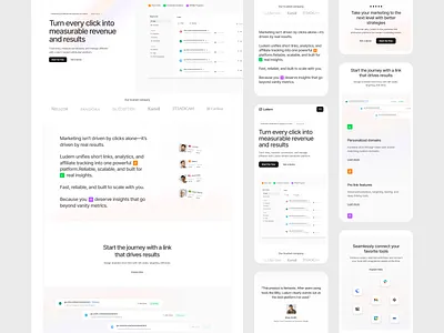 Ludern – Link Tracking & Affiliate Attribution Platform affiliatemarketing analytics dashboard design landing page linktracking productdesign saas ui uidesign uxdesign web web design webdesign website