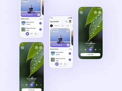 ZenScape – Relaxation & Sleep App UI android app ui app interface design calming app design discover healthcare app ui ios app design meditation app mental health app ui mindfulness app design mobile app mobile app ui design nature sound app productivity app ui relaxation app saas mobile design sleep app ui startup app design ui ux designer web wellness mobile app