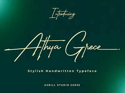 Athya Grace - Stylish Handwritten Typeface branding font graphic design handwritten logo script typeface