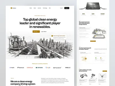 Verdeon - Clean Energy Landing Page cansaas clean clean website corporate website design green energy interaction design landing page landing page design landing page ui minimal design modern website renewable energy responsive design saas saas website ui ux web design webpage