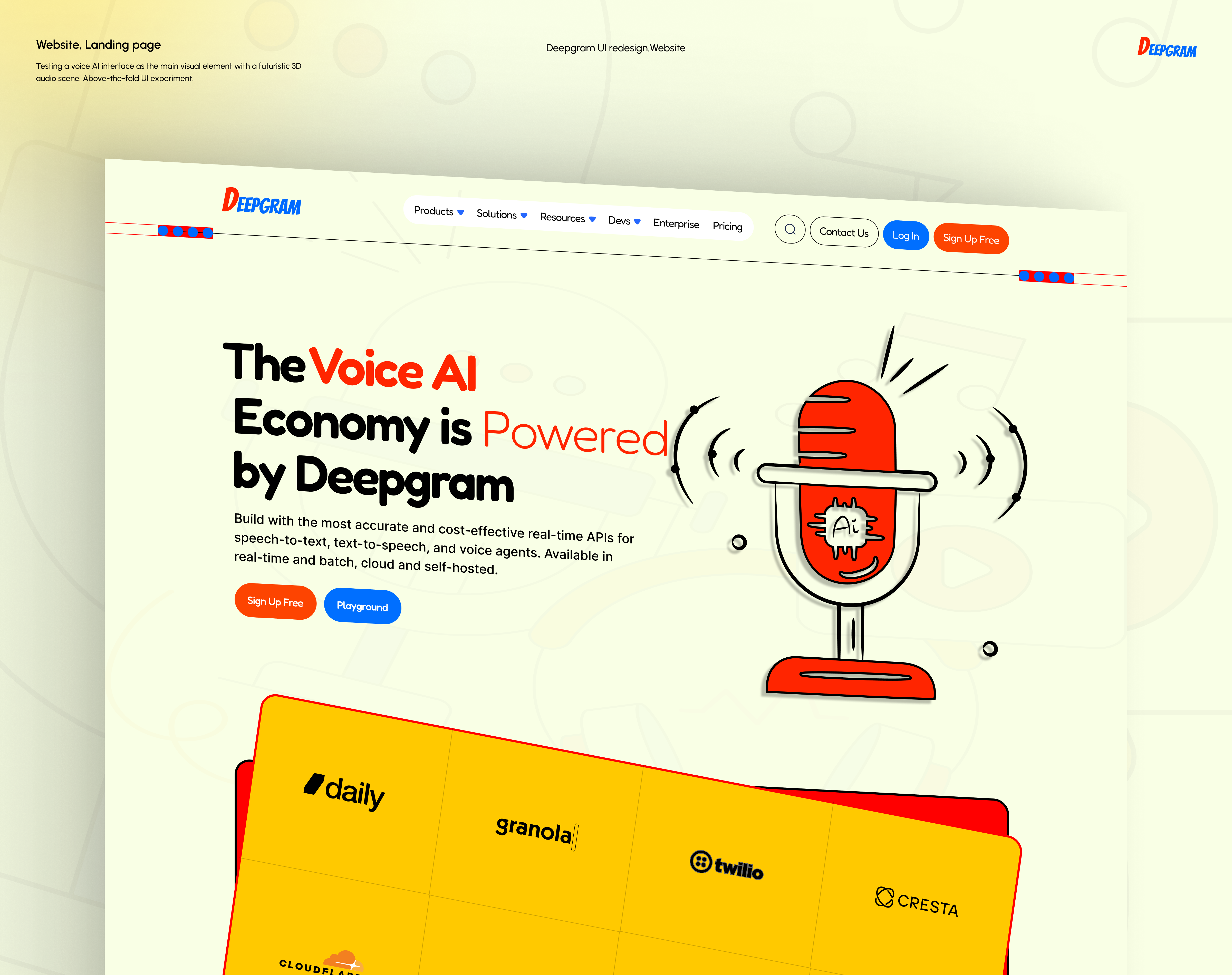 Building the Future of Voice AI — Landing Page UI ai voice ai voice genarator ai website header voice agent voice ai web web header webdesign website design