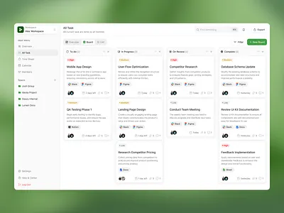 Task Management Dashboard board design hr management human resource kanban management product design project saas task task management team ui ux