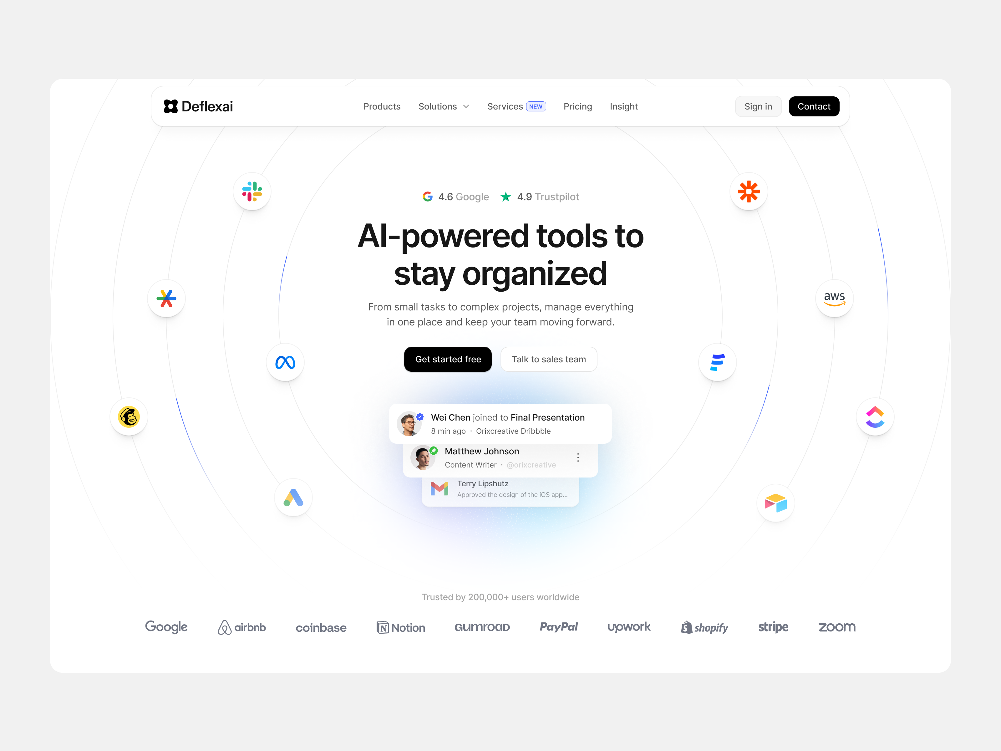 Example of AI Project Management Assistant – SaaS Landing Page