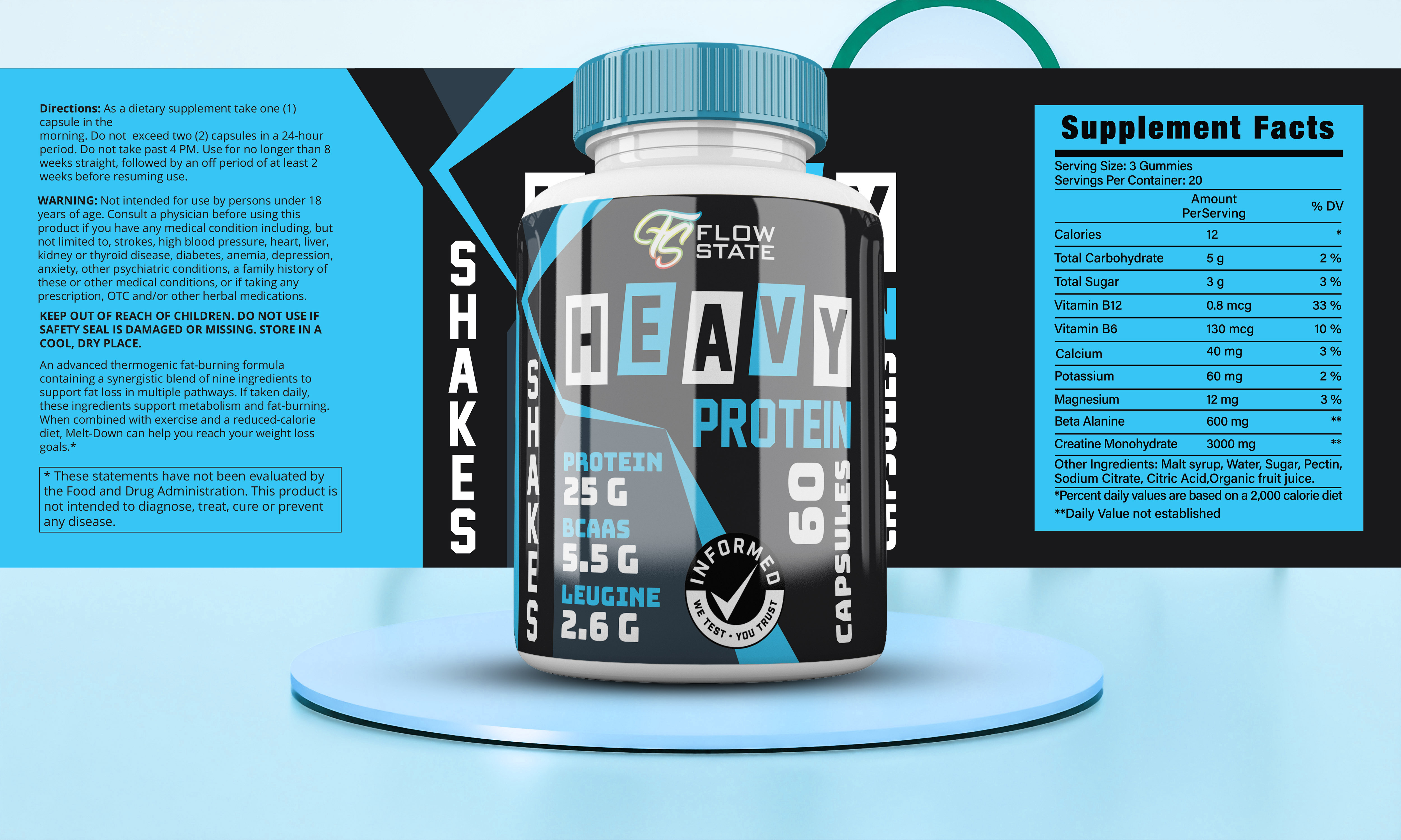 Example of Premium Supplement Label & Packaging