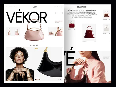 Vecor I Fashion Bag Brand Website bags branding e commerce landingpage minimal ui ux webdesign website