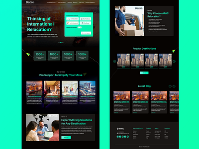 Redesign of Apacrelocation - International moving redesign website ui
