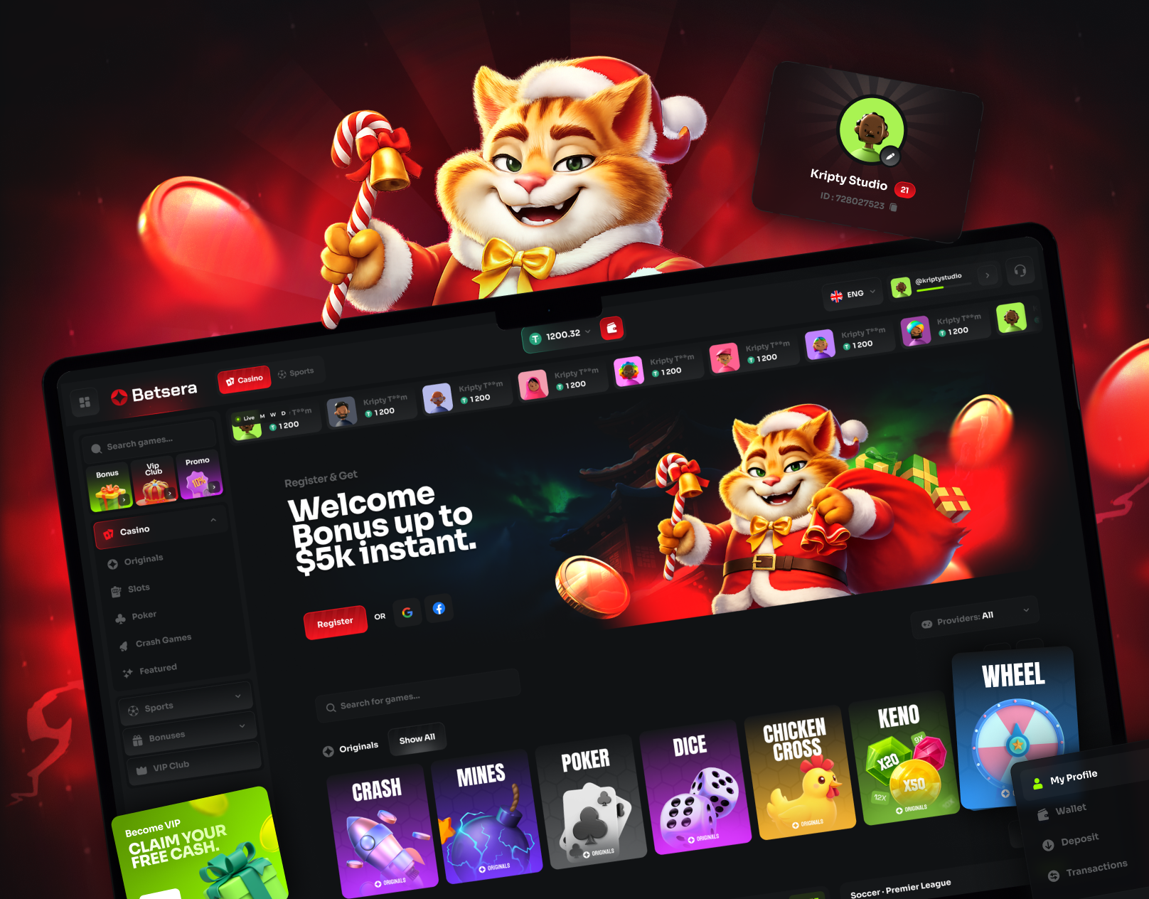 Example of Casino UI/UX Design (Desktop+Mobile)