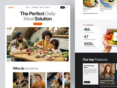 Delicut-Landing Page Design delivery ecommerce ui food food delivery food delivery landing page food landing page healthy food landing page landing page design landing page desinger meal meal landing page minimal modern landing page online food ordering ui online food service product page user interface design web web design