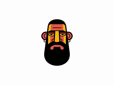 Bearded Man With Hoop Earrings Logo barber beard branding design face hipster icon identity illustration logo man mark mascot masculine portrait symbol vector