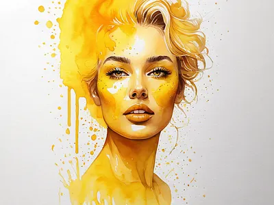 "Golden Veil" | Ethereal Yellow Portrait Illustration adobe illustrator art concept art design design inspiration graphic design illustration sketch