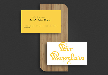"Wir Wenzlawo" | Minimalist Woodgrain Business Card Duo