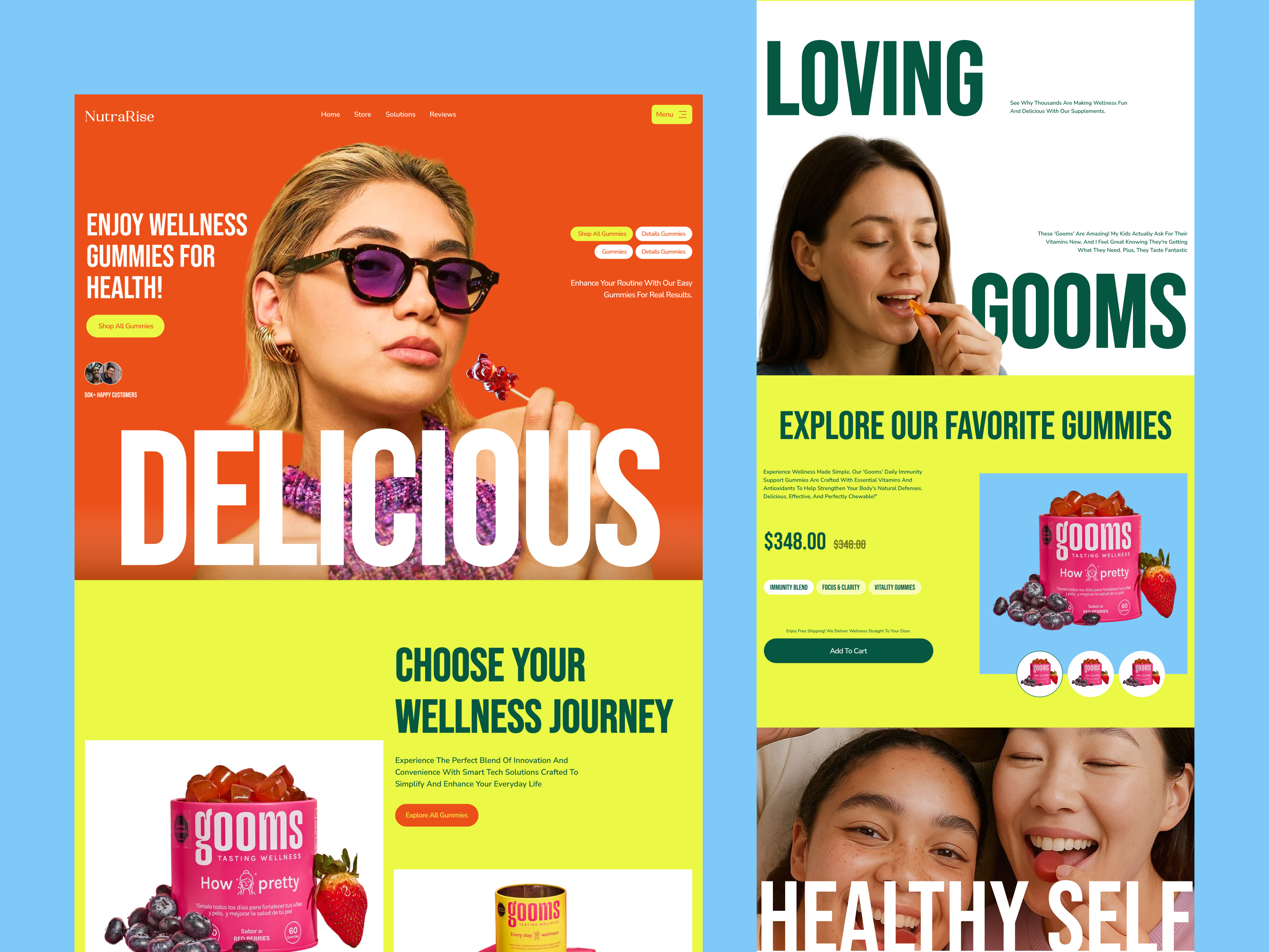 Example of Women’s Health Supplement Store - Landing Page Design