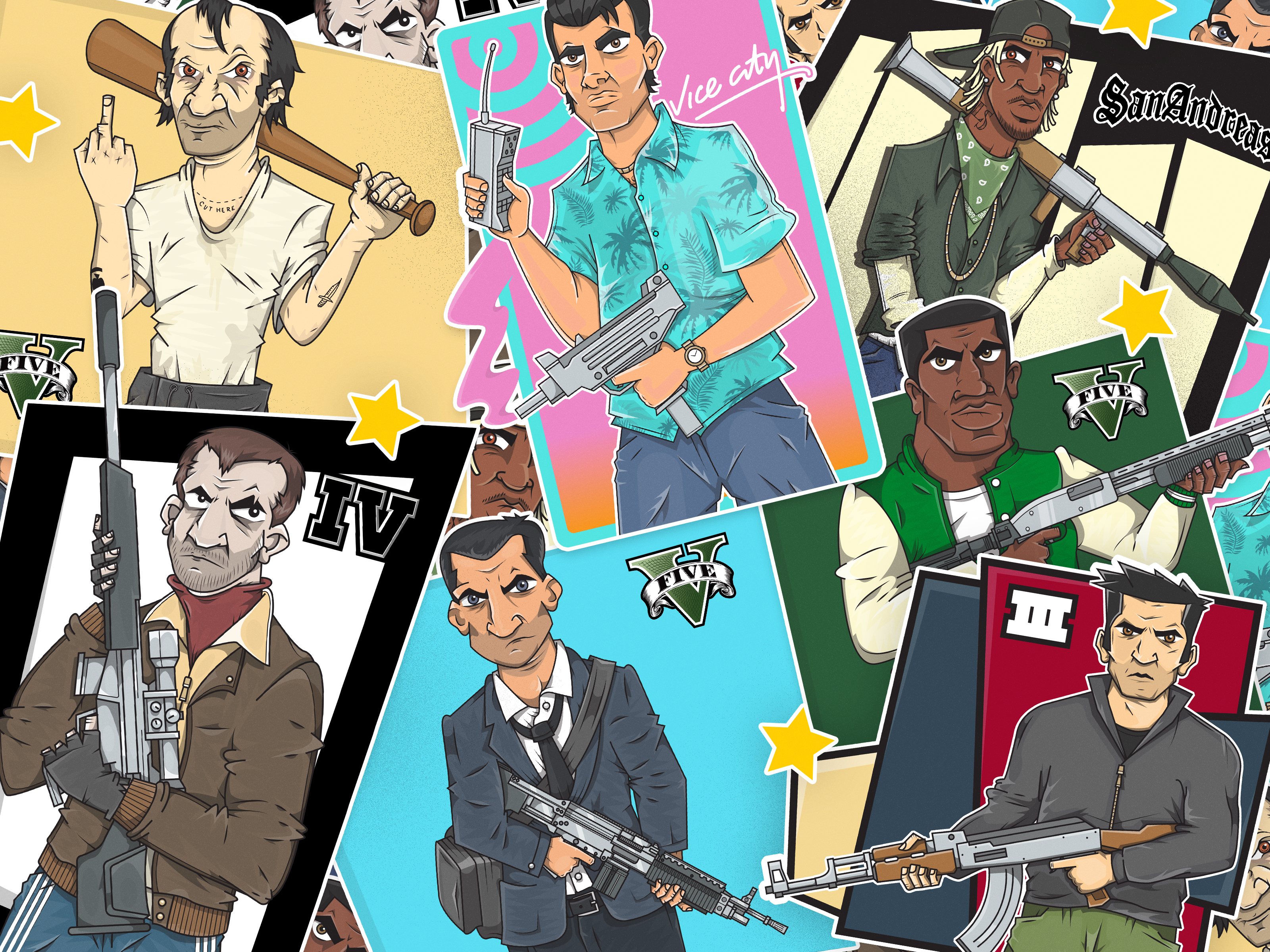 Grand Theft Auto cj claude franklin clinton grand theft auto gta gta 3 gta 4 gta 5 gta iii gta iv gta v michael de santa niko bellic san andreas tommy vercetti trevor phillips vice city