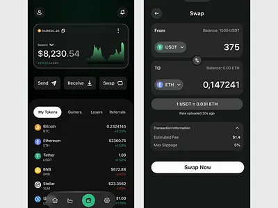 Crypto Swap Mobile App crypto fintech mobileapp ui uxdesign mobile