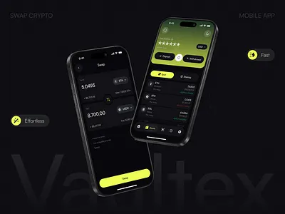 Vaultex - Crypto Wallet UX/UI Design for Fast & Secure Trading blockchain crypto cryptowallet dashboarddesign fintech fintechdesign interactiondesign mobileapp productdesign saas startup tradingapp ui uxdesign web3