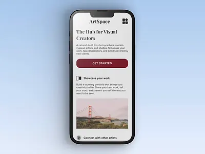 ArtSpace — Creative Network App (Mobile UI) animation branding design figma iphone mobileui ui