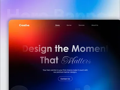 Modern Gradient Hero Banner Design | Creative Agency Landing Pag banner design creative agency dark ui dribbble shot gradient design hero banner homepage design landing page minimal design modern website typography design ui design ux design web design web ui website hero section