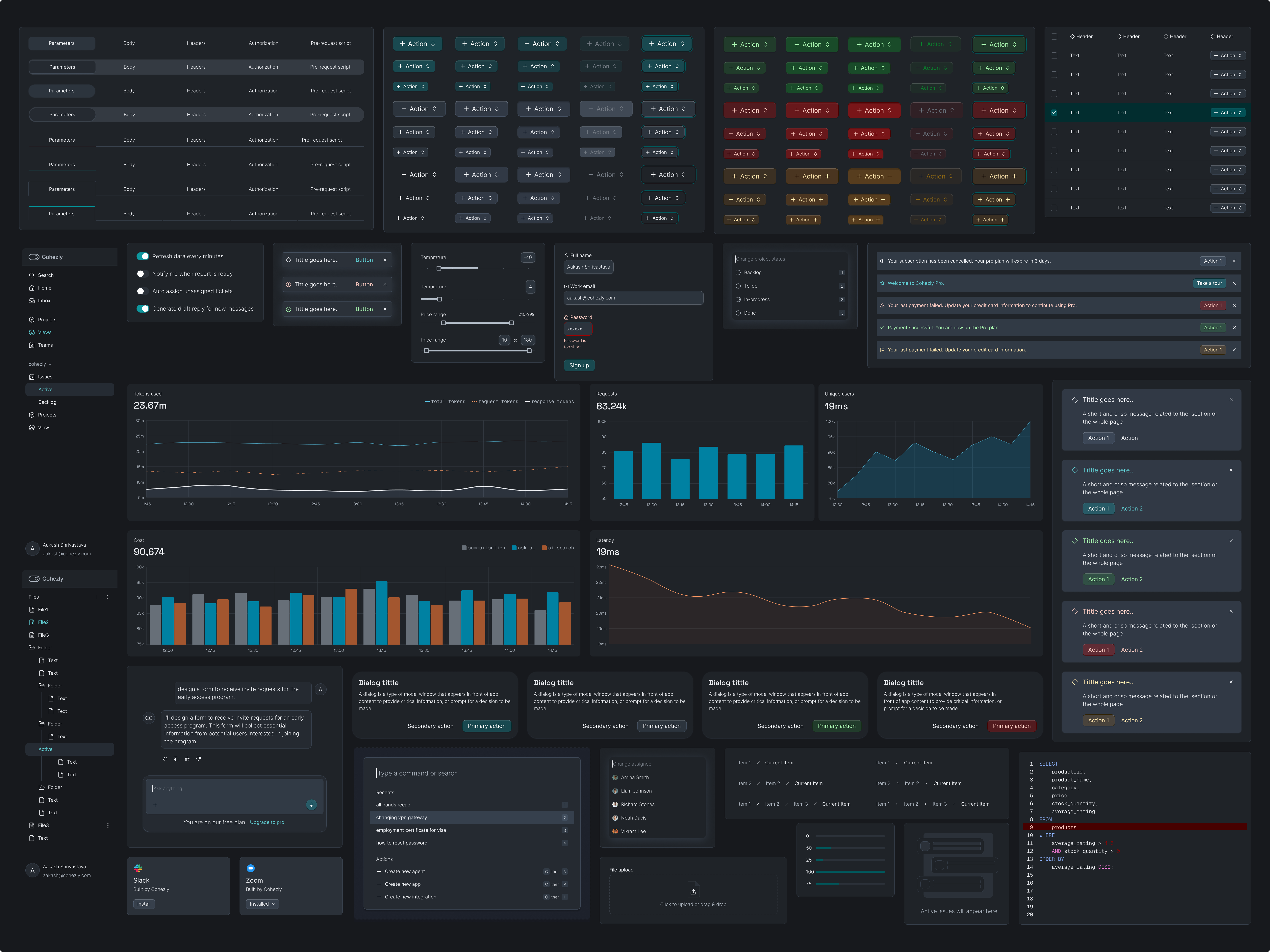 Cohezly Components ai chat components design system saas ui