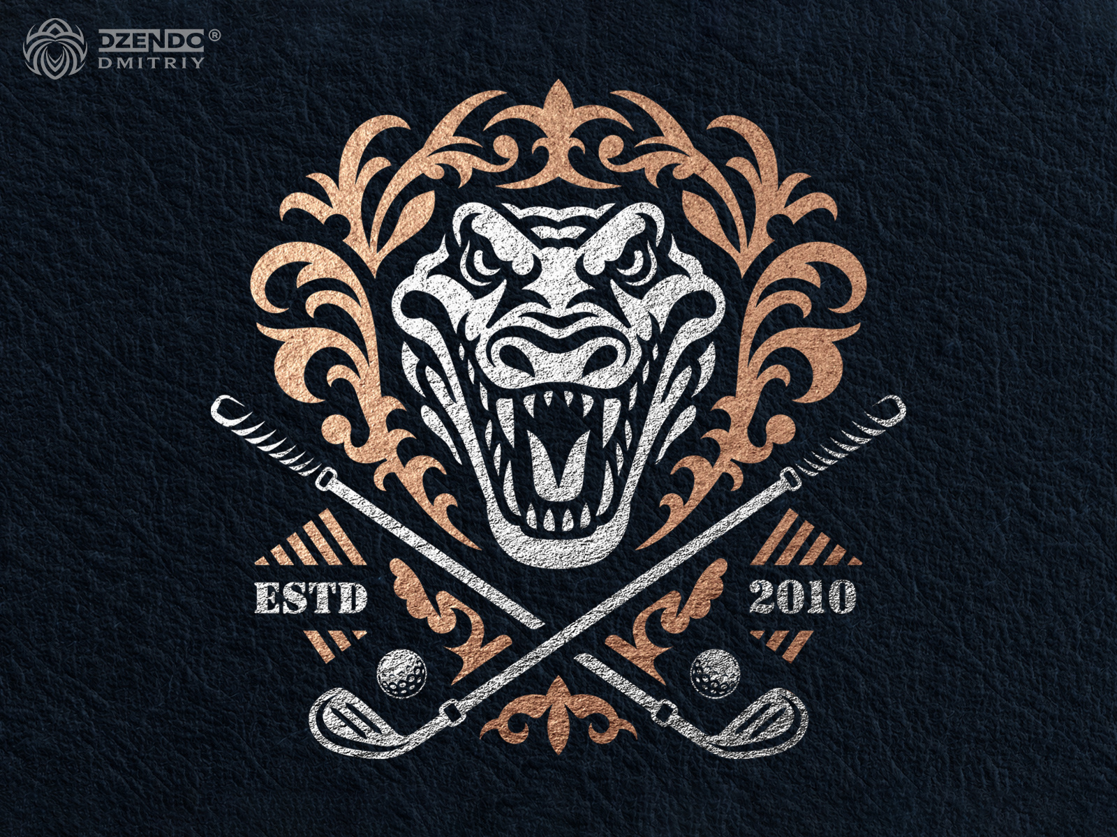 Crocodile King Golf Emblem - logo