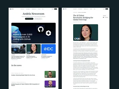 Press page - Website article articles blog blog post blogs ceo insignt journal landing mobile portal responsive software talent technology ui ux website