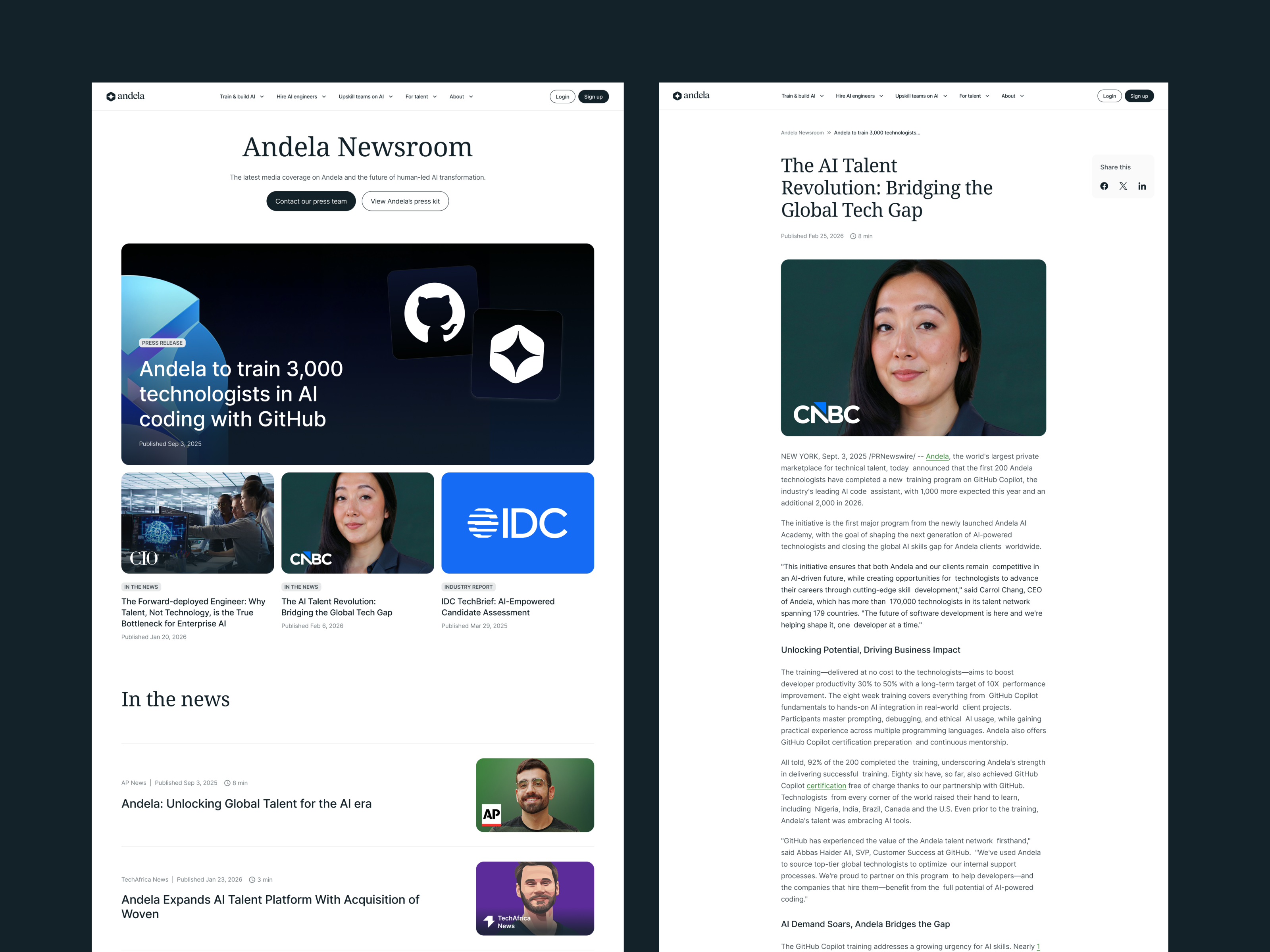 Press page - Website
