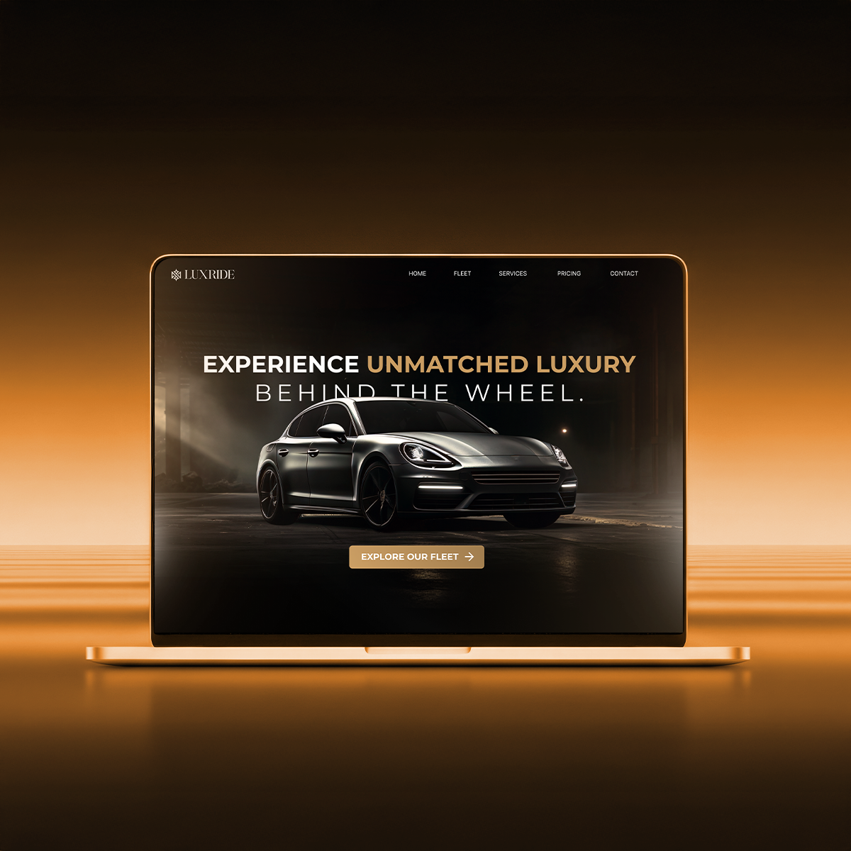 Luxride | Luxury Car Rental Landing page UI and Branding 3d animation branding car branding car rental graphic design landing page logo luxury motion graphics premium site design ui