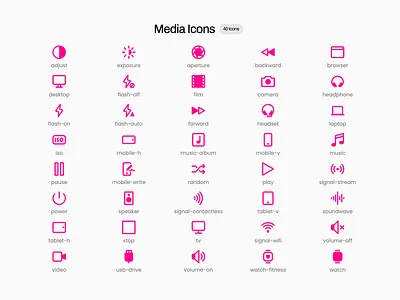 Media Icons Set filled hd icons hybrid icons iconset outlined svg icons web icons