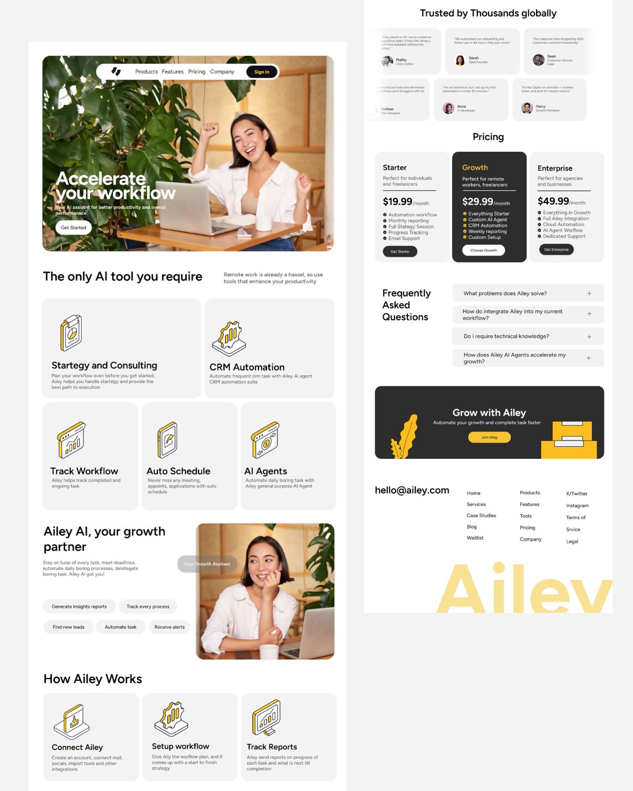 AI Product Landing Page ai landing page ui