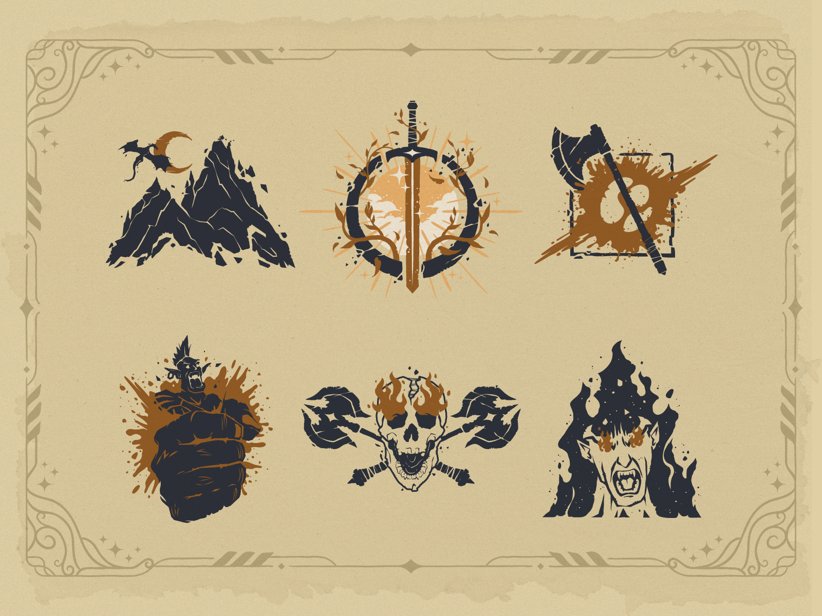 DnD Magic and Fantasy Illustrations and Icons boardgames design dnd gaming graphic design illustration minimal unconventional vector