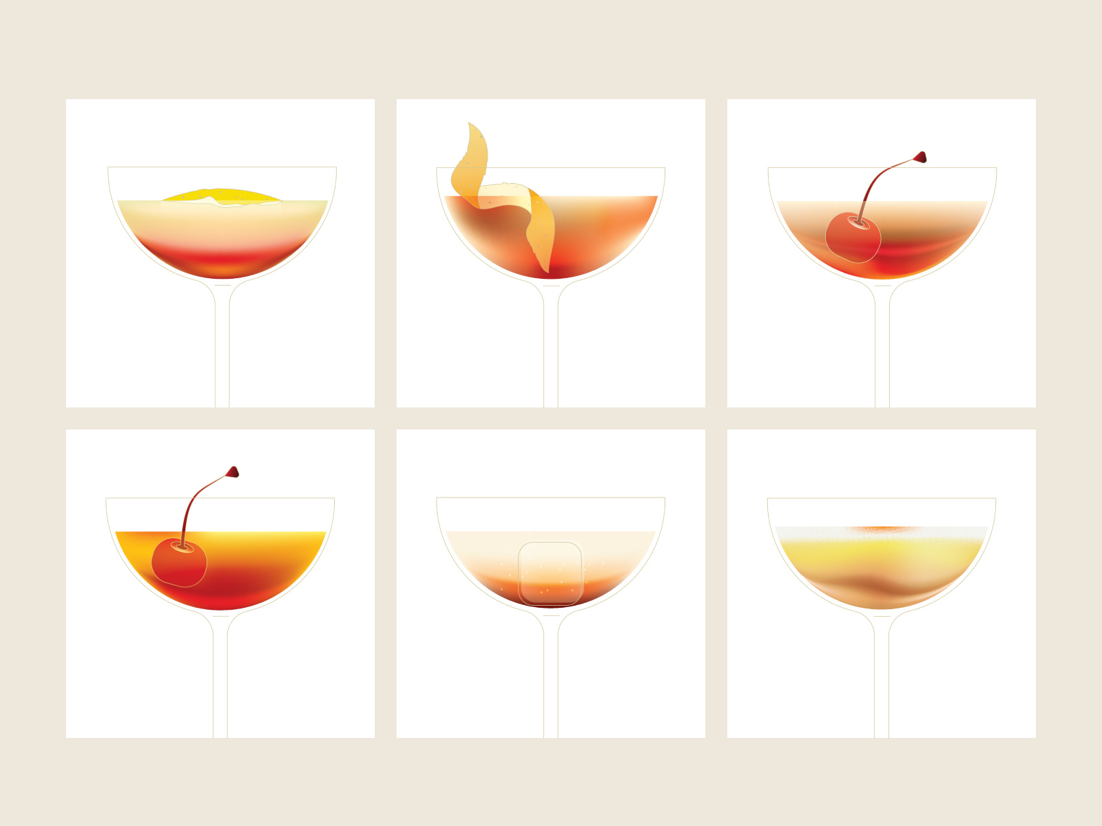 The Cocktail Cabinet illustration set