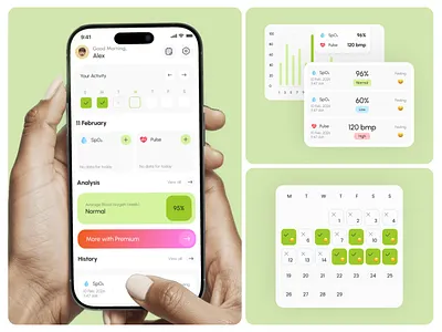 Health Tracking Dashboard UI (Oxygen Tracker) analytics app design dashboard data visualization growth design health app mobile app product design tracking app ui design user experience ux design