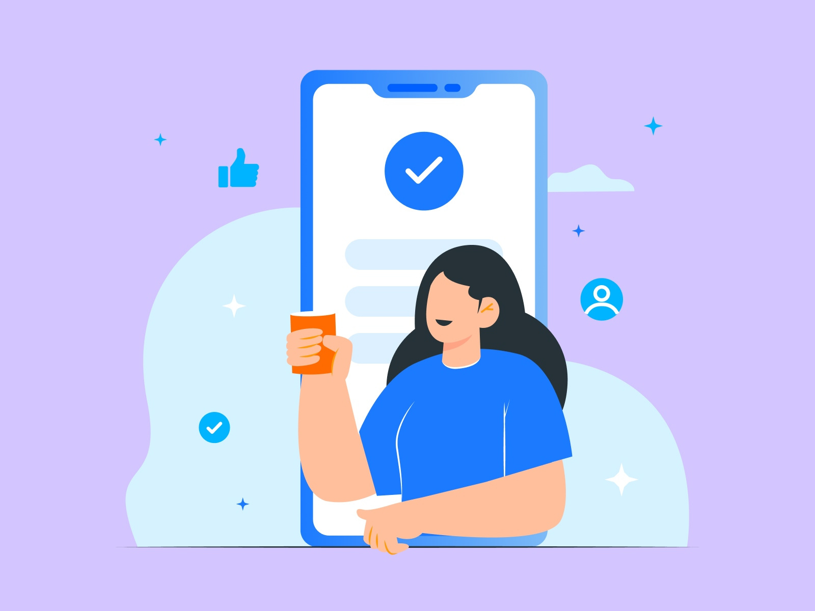User Verification Success Illustration for Mobile App Onboarding