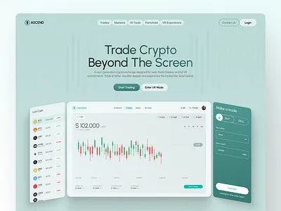 Landing page for crypto exchange crypto design digitaldesigner landingpage mobile design ui uiux web web design web3