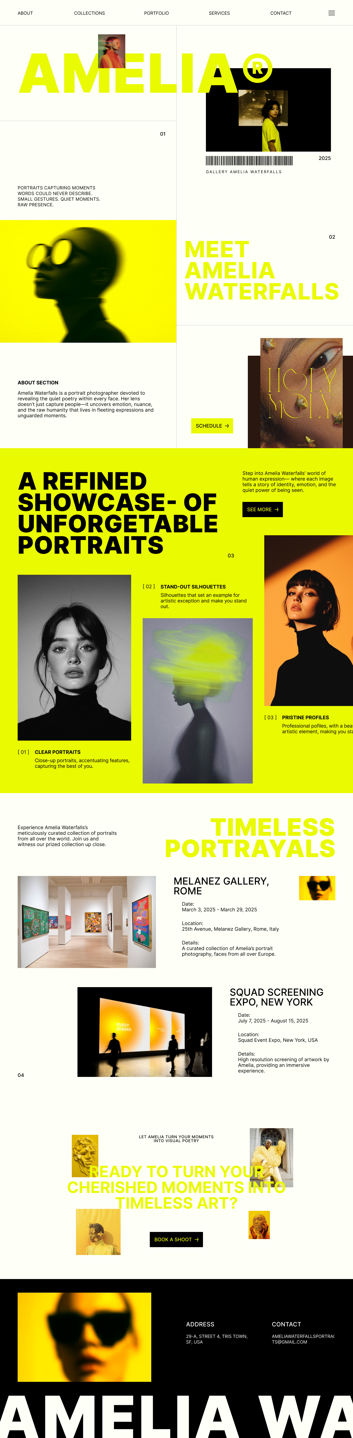 Website Design- Galleria Amelia Waterfalls app design branding design figma landing page typography ui ux web design website website design