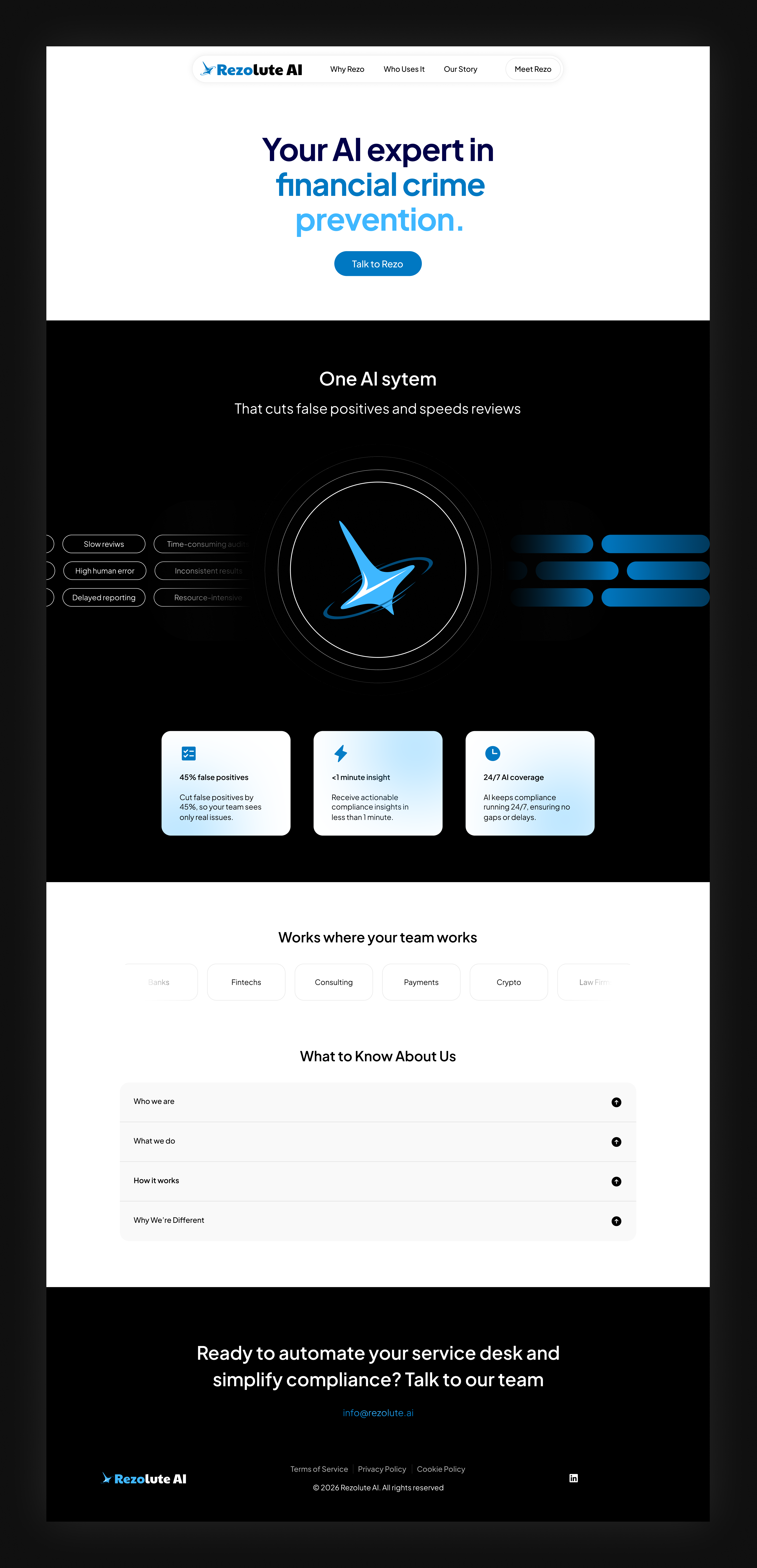 Rezolute AI — Humanizing Financial Compliance ai branding chatbot clean design design financial logo mobile spinner ui uiux