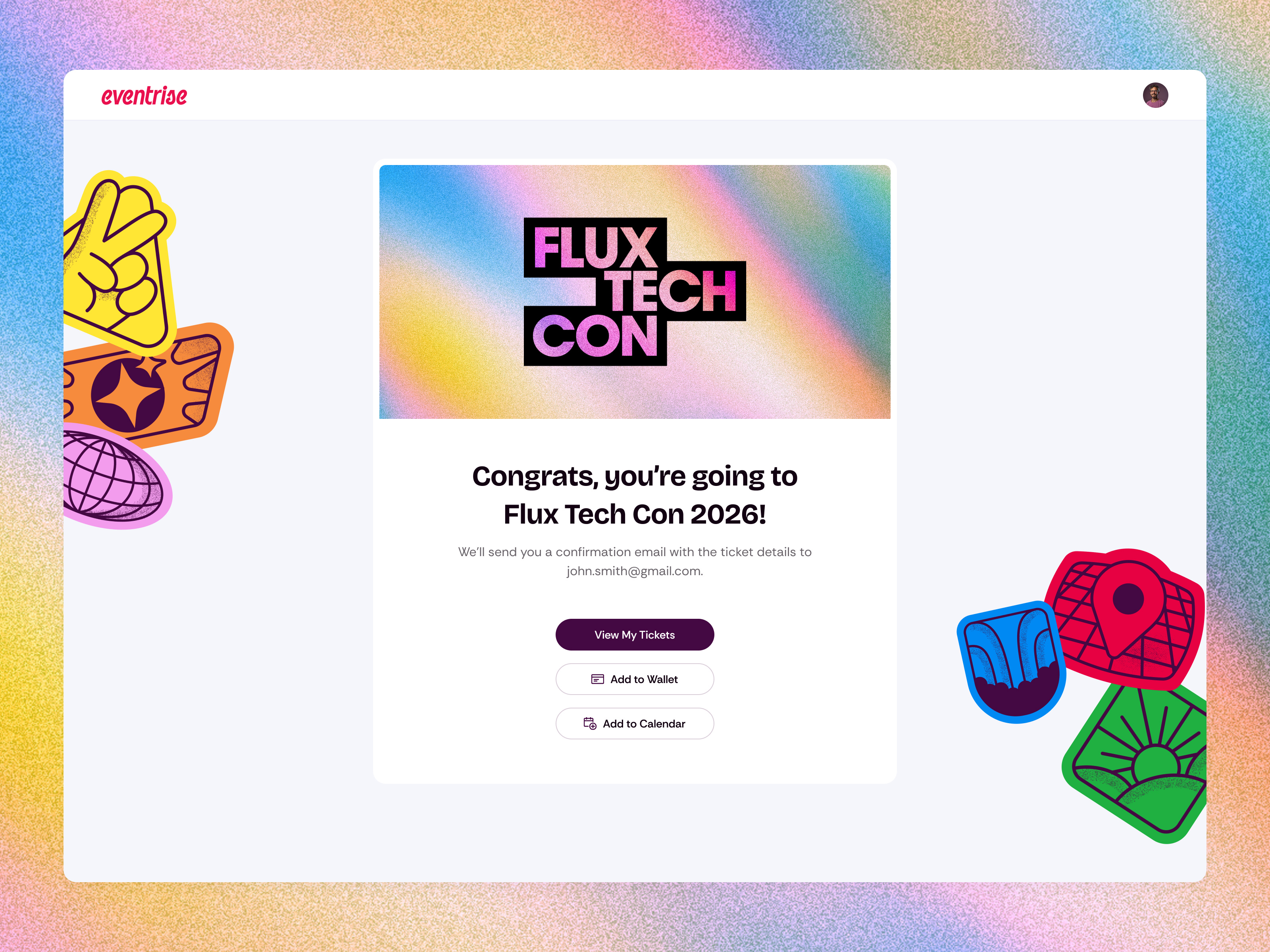 Example of Eventrise - Ticket Confirmation