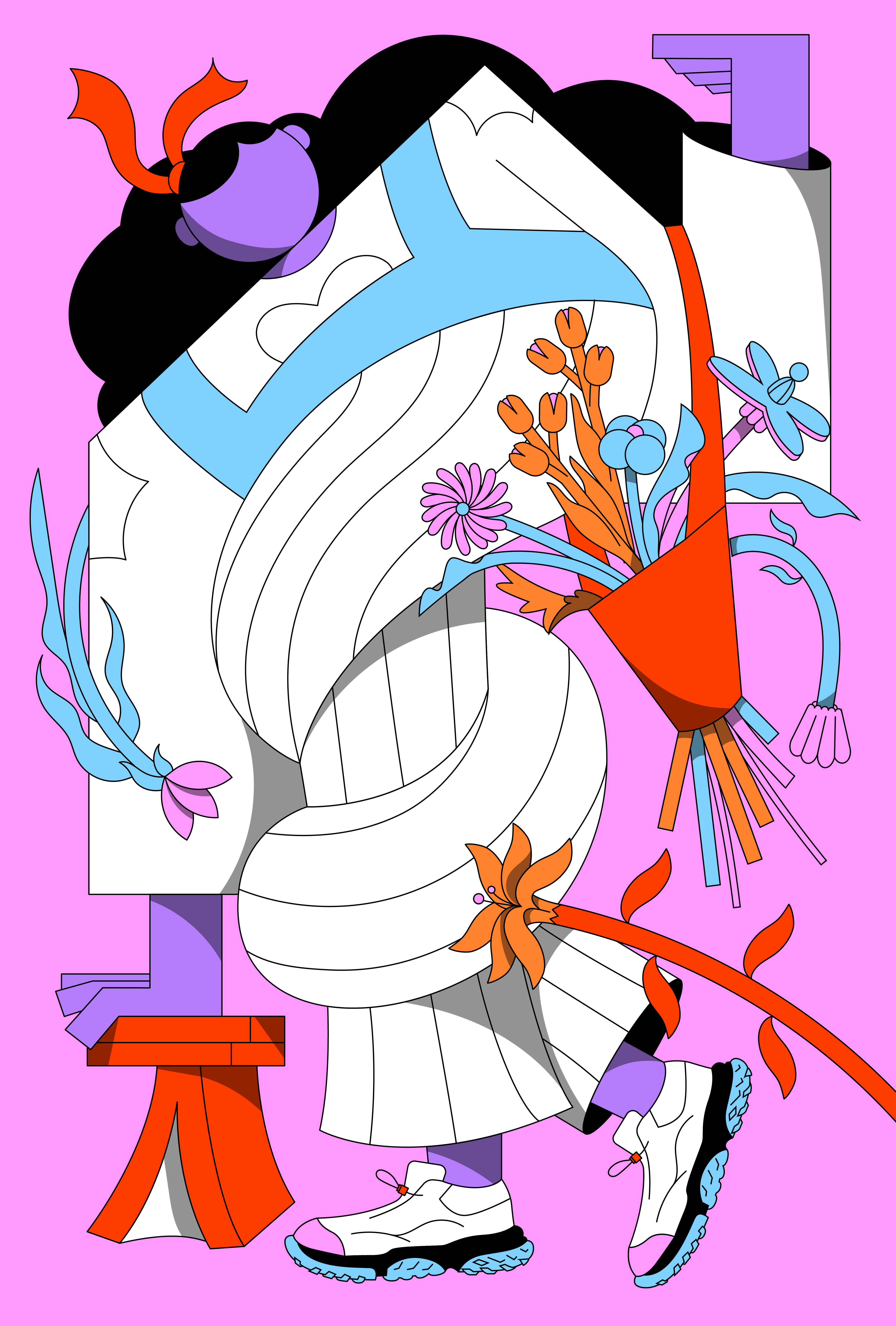 Shopping branding character color design graphic design il illustration ui vector