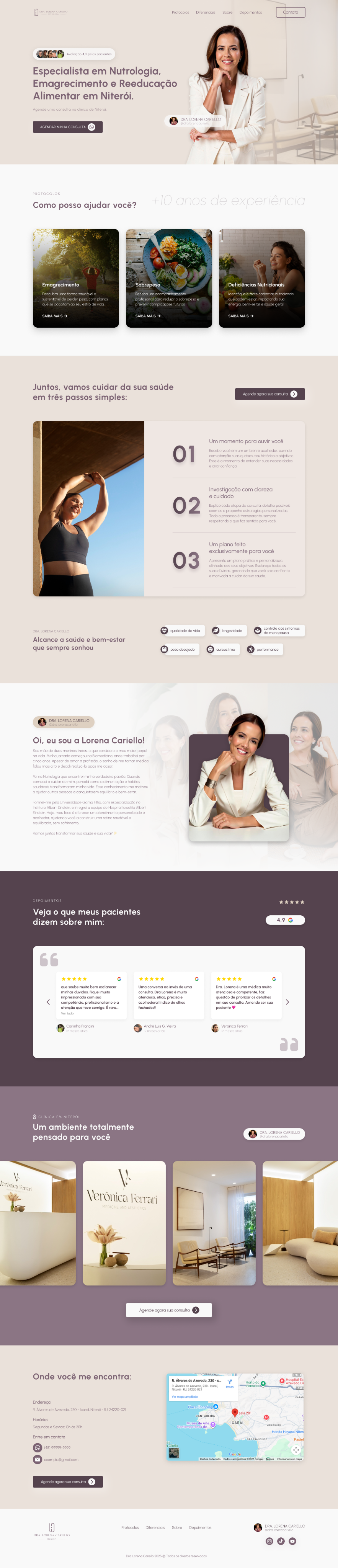 Nutrologist Website Design clinic food graphic design health healthcare landing page medic modern nutritionist nutrologist professional redesign reeducation specialist ui ui design ux web design website weight loss