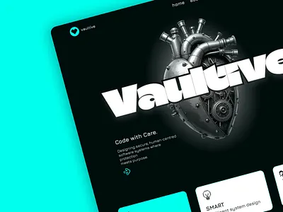 Vaultive – Secure Tech Landing Page darkui figmadesign landing page security uiux webdesign