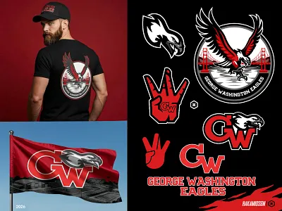 GEORGE WASHINGTON EAGLES ( mascot for clients) baseball basketball branding design eagelsmascot eaglelogo gaming illustration logo mascot sport