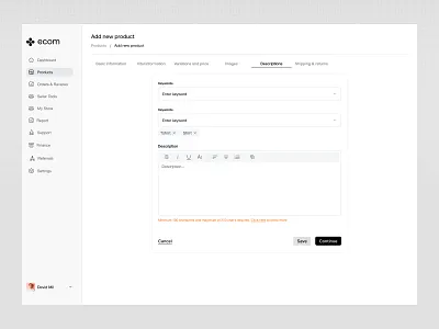 eCommerce dashboard design design interface product service startup ui ux web website
