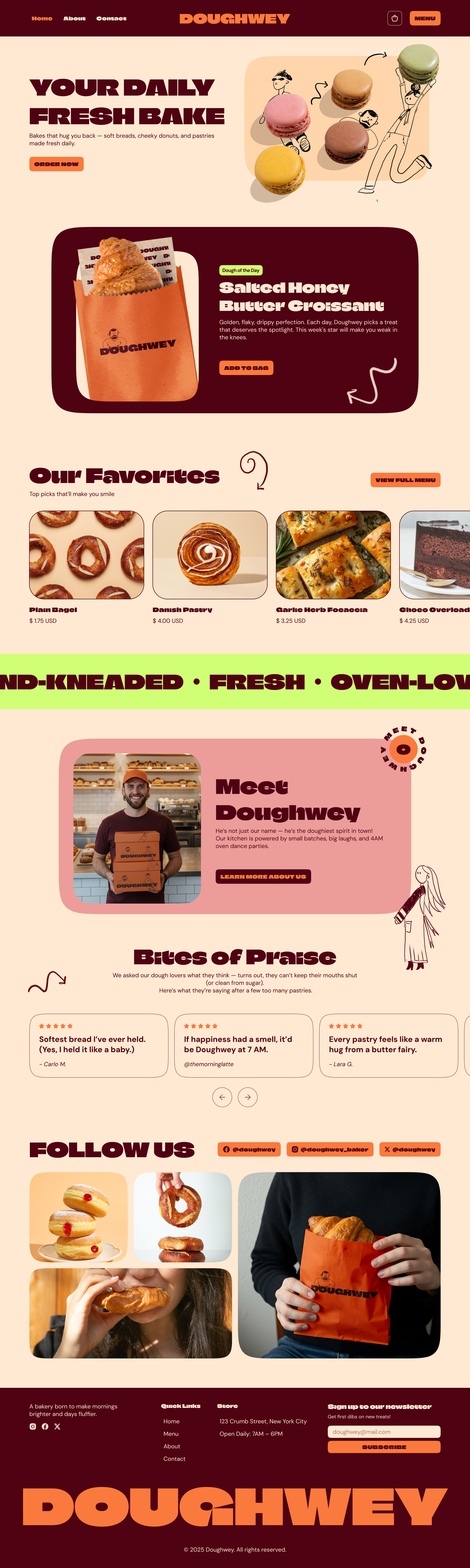Example of Bakery Website Template Design