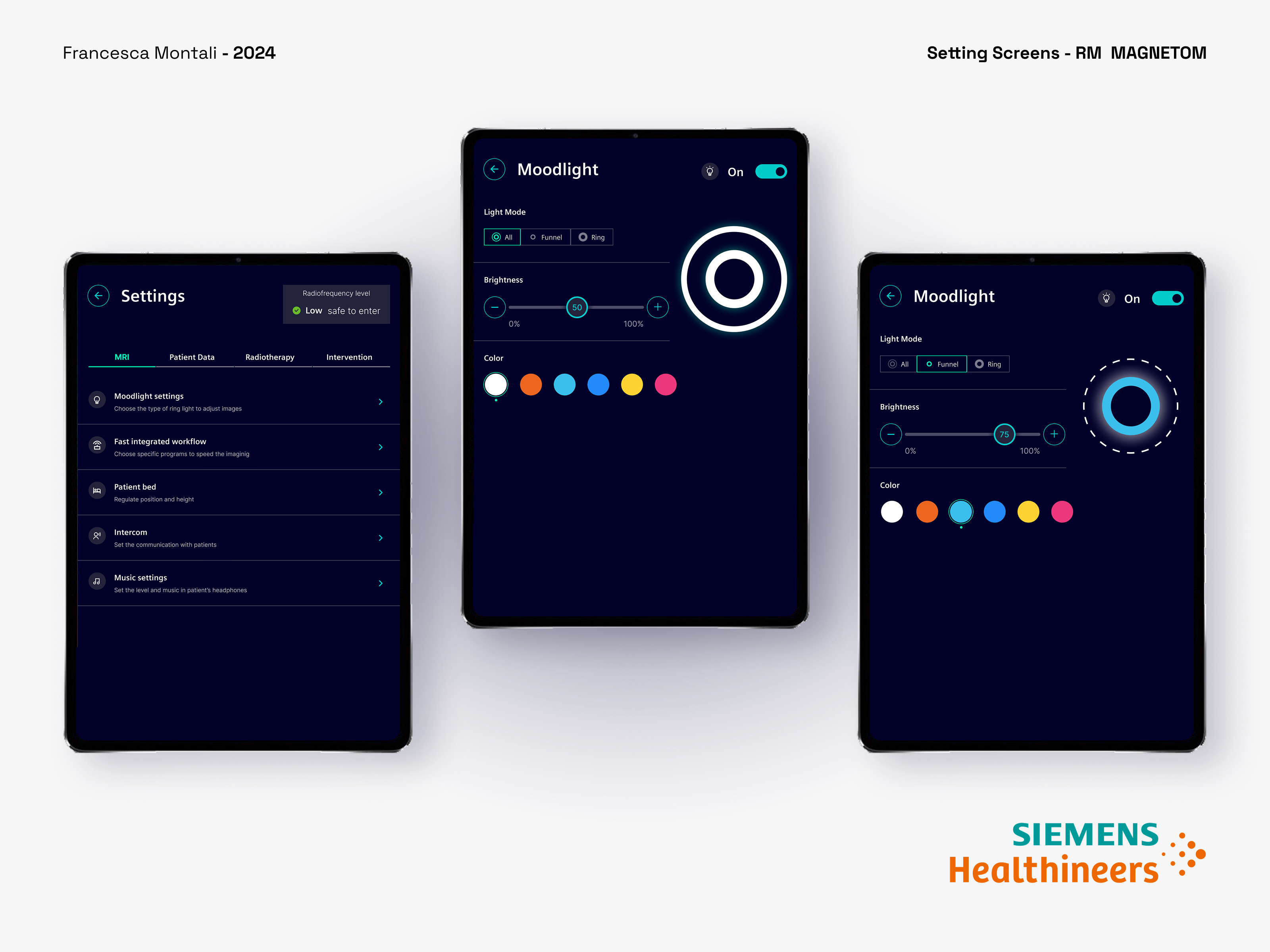 Siemens Healthineers RM scan interface design systems graphic design product design ui ux design