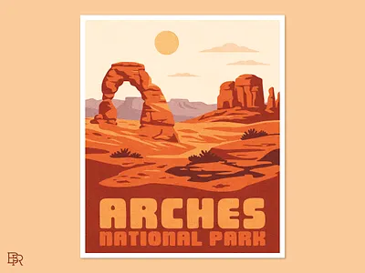 Arches National Park_BRD_3-17-26 arches desert illustrator landscape national park vector